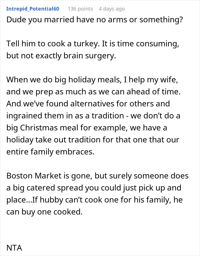 Burned-Out Woman Asks For Advice After Refusing To Cook Thanksgiving Lunch After 15 Years