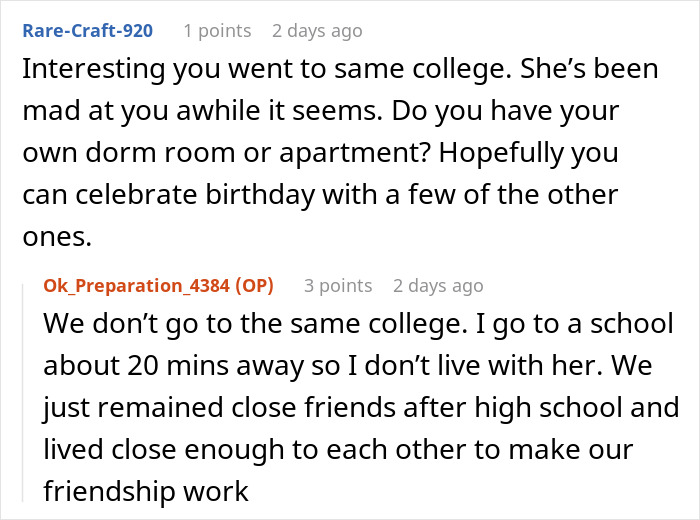 Accidental text reveals best friend's feelings, mentioning college and friendship dynamics in Reddit thread.