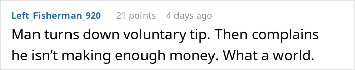 Diner Starts Debate After Waiter Rejects $25 Tip: &ldquo;Tipping Culture Has Gotten Out Of Hand&rdquo;