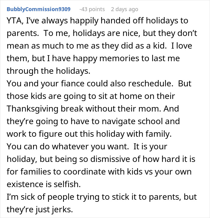 Mom Wants Coworker To Cover Her On Holiday Because She Doesn&rsquo;t Have Kids, Gets A Reality Check