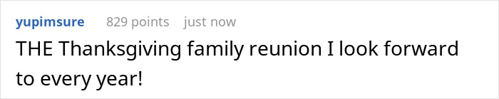 Comment on a Thanksgiving family reunion tradition sparked by an accidental SMS.