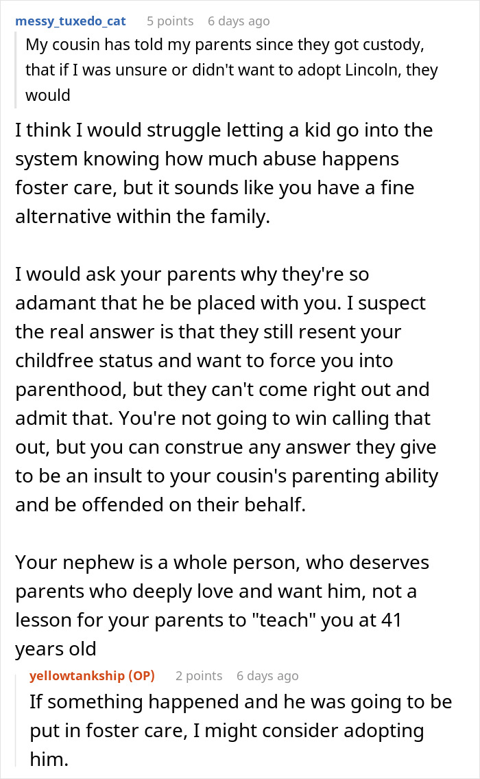 Woman Rejects Dying Parents&rsquo; Plea To Adopt Nephew: &ldquo;Huge Relief That I Don't Have Kids&rdquo;