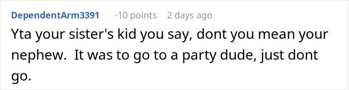 "Family Comes First": Guy Chooses To Go To Party Instead Of Waiting For Sister To Pick Up Her Son