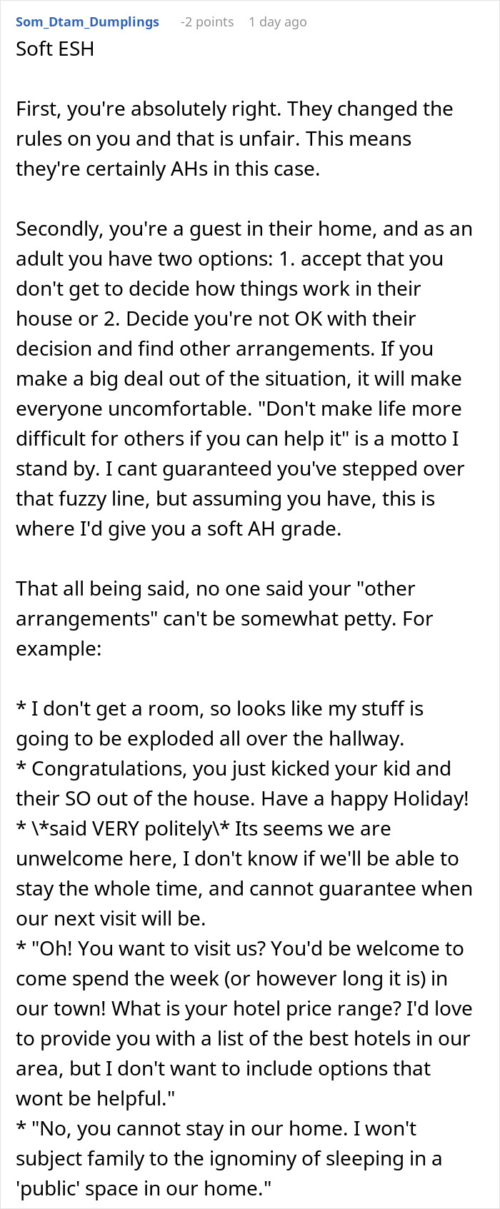 Commentary on family holiday dynamics, focusing on a couple's air mattress experiences.