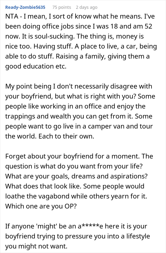 Guy Gives GF An Ultimatum, Left In Shock When She Chooses A &ldquo;Soul-Sucking&rdquo; Job Over Him
