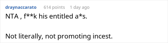 Online comment criticizing privileged brother for extra fee. Online comment criticizing privileged brother for extra fee.