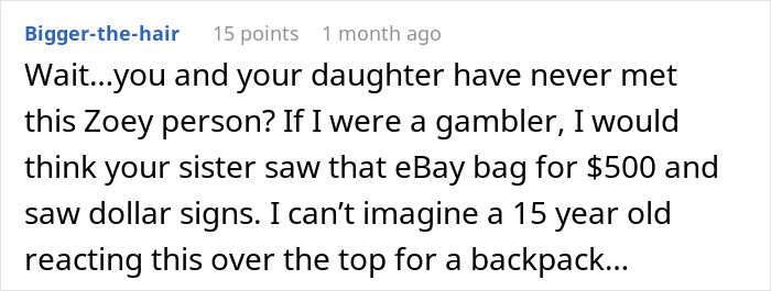 Comment discussing the value of a rare backpack. Comment discussing the value of a rare backpack.