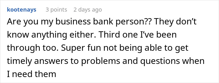 Comment on poor customer service experience in the finance industry.