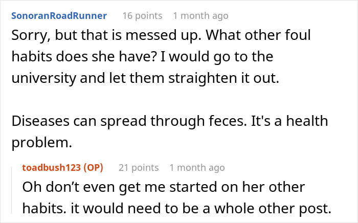 Woman Discovers Roommate’s “Gross” Habit, Gets Accused Of Disrespecting Her Culture Woman Discovers Roommate’s “Gross” Habit, Gets Accused Of Disrespecting Her Culture