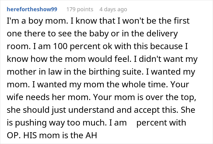 Text exchange reacting to mother-in-law's behavior over meeting the baby.