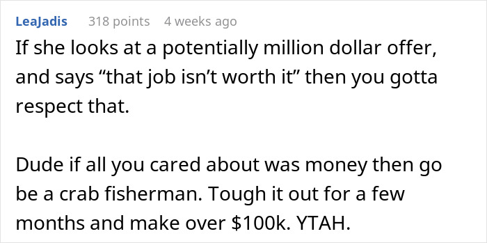Man Relying On Wife's Salary Tells Her "Tough It Out For 5 Years" At Toxic Job To Make Them Rich Man Relying On Wife's Salary Tells Her "Tough It Out For 5 Years" At Toxic Job To Make Them Rich