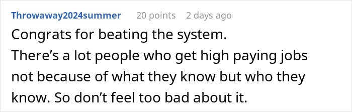 Reddit comment discussing high-paying financial jobs and the importance of connections.