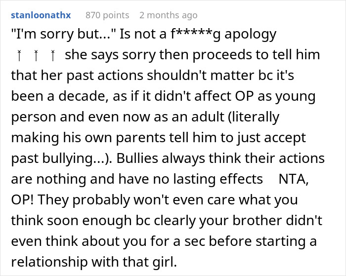 Man Announces Engagement, Brother Cuts Him Out Of His Life As The Fianc&eacute;e Was His High School Bully