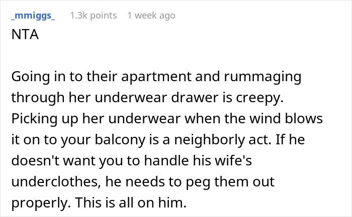 Neighbor Always Returns Lady's Lingerie From His Balcony, Livid Husband Says It's Creepy