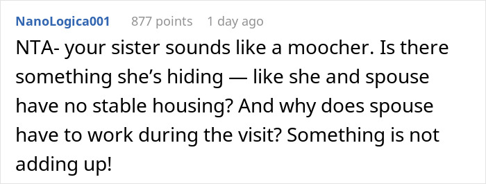 Comment discussing siblings and housing stability issues.