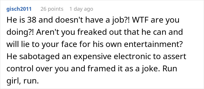 Text comment reacting to TikTok trend about a husband's confession, expressing shock and concern.