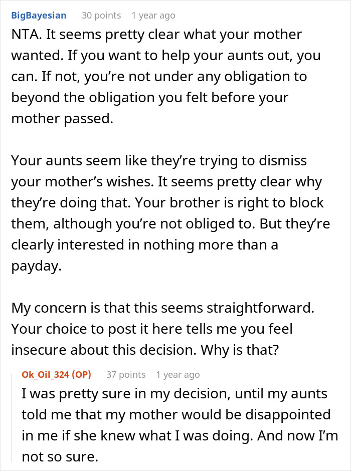 Aunts Feel Entitled To Inheritance: &ldquo;She Assumed We Would Share&rdquo;