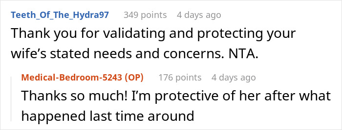 Reddit comments discussing MIL freakout over a woman's decision about baby meeting.