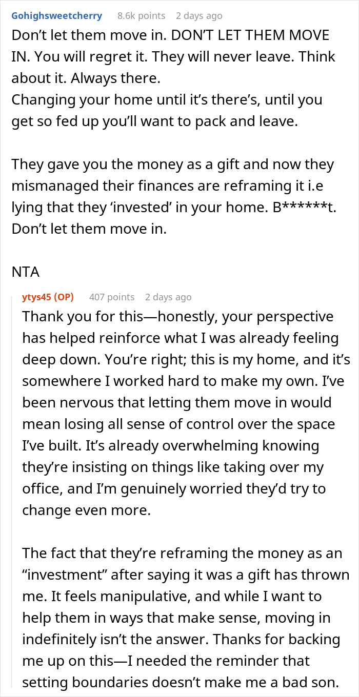 Son Refuses To Let Parents Move In, They're Furious: "Family Should Support Each Other" Son Refuses To Let Parents Move In, They're Furious: "Family Should Support Each Other"
