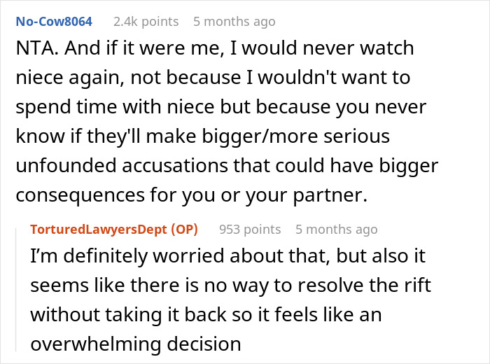 Aunt Wrongly Takes Heat From Folks For 'Poor Babysitting,' Refuses To Help Them With Niece At All Aunt Wrongly Takes Heat From Folks For 'Poor Babysitting,' Refuses To Help Them With Niece At All