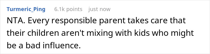 Text comment on a forum discussing parental responsibility and children's influences. Text comment on a forum discussing parental responsibility and children's influences.