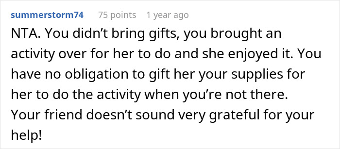 Woman Shares Her Hobby With Friend&rsquo;s Daughter, Gets Silent Treatment For Not Gifting The Supplies