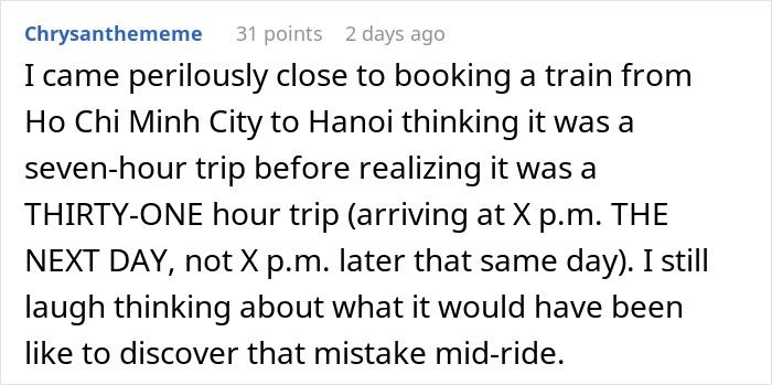 Passenger shares near-miss travel mistake with scenic train detour mix-up from Ho Chi Minh City to Hanoi. Passenger shares near-miss travel mistake with scenic train detour mix-up from Ho Chi Minh City to Hanoi.