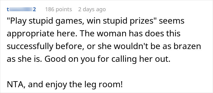 Text comment about a failed dramatic scene over a plane seat.