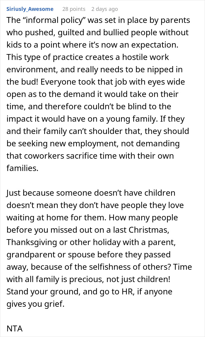 Mom Wants Coworker To Cover Her On Holiday Because She Doesn&rsquo;t Have Kids, Gets A Reality Check