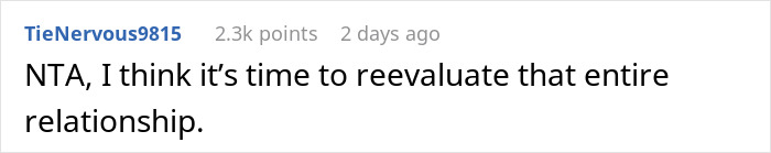 Reddit comment discussing a relationship, suggesting it's time to reevaluate due to financial expectations involving kids and trips.