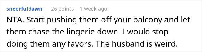 Neighbor Always Returns Lady's Lingerie From His Balcony, Livid Husband Says It's Creepy