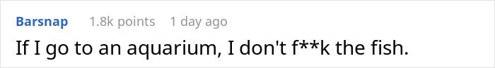 Reddit comment humorously compares an aquarium visit to a gaycation experience.