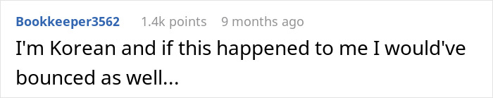 Comment from user Bookkeeper3562 about leaving due to Japanese culture decoration. Comment from user Bookkeeper3562 about leaving due to Japanese culture decoration.