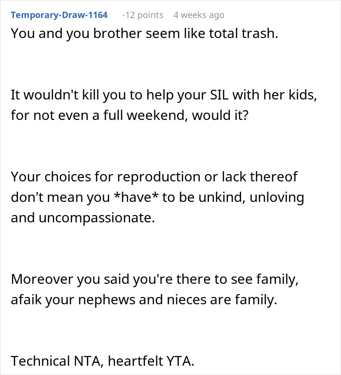 SIL Expects Child-Free Woman To Help Her Out With 6 Kids: "Every Time I Would Say No"
