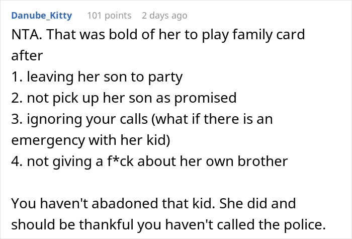 "Family Comes First": Guy Chooses To Go To Party Instead Of Waiting For Sister To Pick Up Her Son