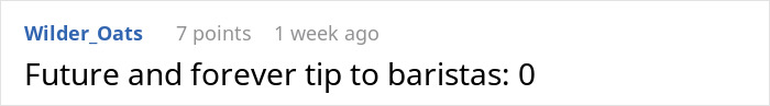 Reddit comment about tips, referencing a "cashier gives himself stealth tip" incident.