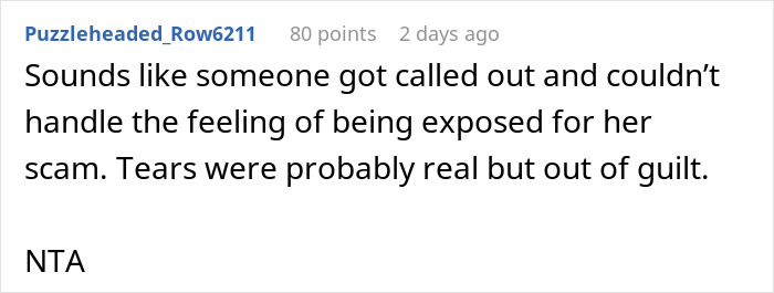 Comment addressing a failed attempt to take over a plane seat, mentioning tears and a scam.