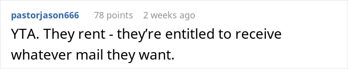 Comment about tenants&rsquo; mail rights in a discussion on shopaholic tenants and frustrated landlady.