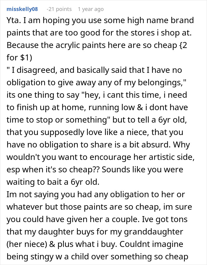 Woman Shares Her Hobby With Friend&rsquo;s Daughter, Gets Silent Treatment For Not Gifting The Supplies