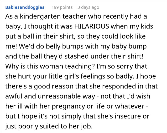 Pregnant Teacher Outraged By 6YO That Chose To Dress Up As Her For Halloween, Kid Left In Tears Pregnant Teacher Outraged By 6YO That Chose To Dress Up As Her For Halloween, Kid Left In Tears