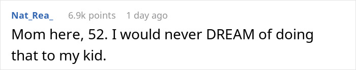 Reddit comment showing a mom's disapproval of parents trashing a 20YO's room. Reddit comment showing a mom's disapproval of parents trashing a 20YO's room.