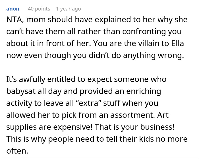 Woman Shares Her Hobby With Friend&rsquo;s Daughter, Gets Silent Treatment For Not Gifting The Supplies