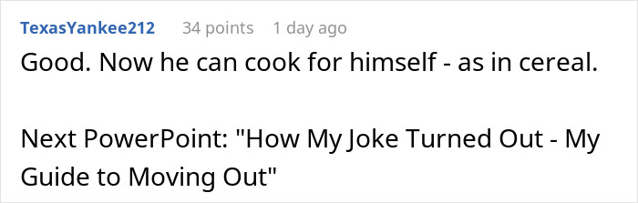 Man Thinks Criticizing GF&rsquo;s Food With A Presentation Is Funny Until She Gives One To Him