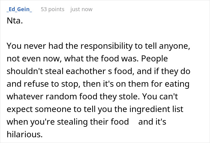 Woman Lets Lunch-Stealing Coworkers Eat Dog Food For 6 Months, Proudly Announces It During A Meeting Woman Lets Lunch-Stealing Coworkers Eat Dog Food For 6 Months, Proudly Announces It During A Meeting
