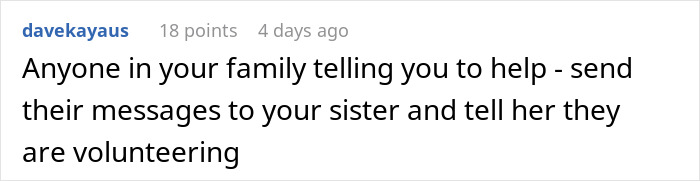 Sis Accuses Woman Of “Ruining Family Bonds” Because She Won’t Babysit Niece For A $25 Coupon Sis Accuses Woman Of “Ruining Family Bonds” Because She Won’t Babysit Niece For A $25 Coupon