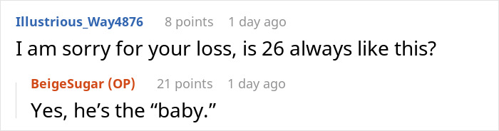 Reddit comment exchange about a privileged brother's behavior and being the family "baby. Reddit comment exchange about a privileged brother's behavior and being the family "baby.