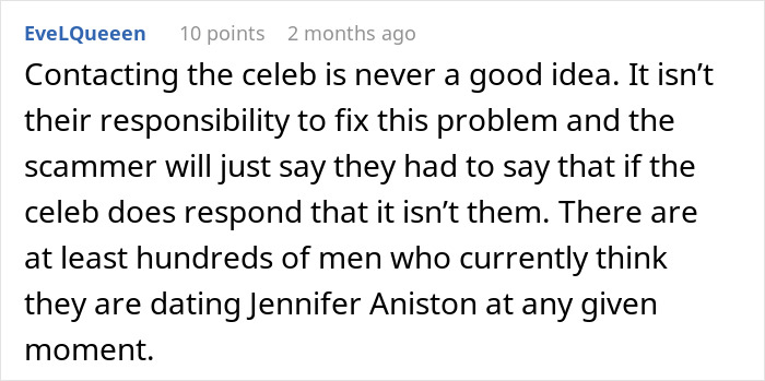 Text comment discussing the risks and frequency of celebrity deepfake scams involving an elderly dad. Text comment discussing the risks and frequency of celebrity deepfake scams involving an elderly dad.