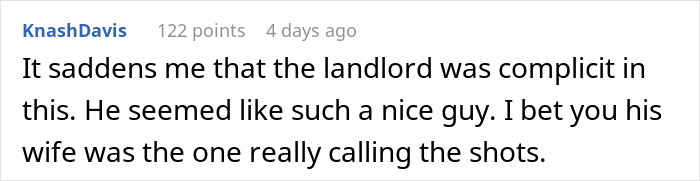 Comment discussing complications with landlords and renovators. Comment discussing complications with landlords and renovators.