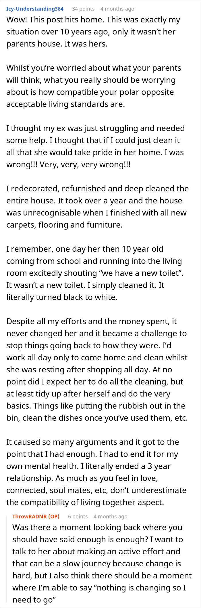 Text conversation about living situation challenges with a girlfriend, addressing compatibility and household cleanliness. Text conversation about living situation challenges with a girlfriend, addressing compatibility and household cleanliness.