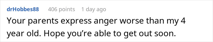 Comment about a 20-year-old dealing with parental anger after losing keys. Comment about a 20-year-old dealing with parental anger after losing keys.